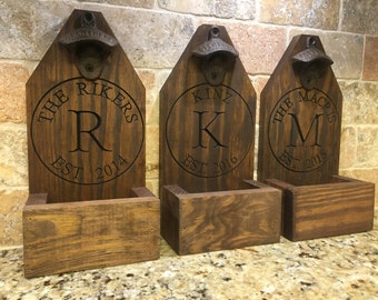 Personalized Beer Bottle Opener, Cap Catcher, Fathers Day, Wedding Gift, Groomsmen Gift, Man Cave, Groomsman