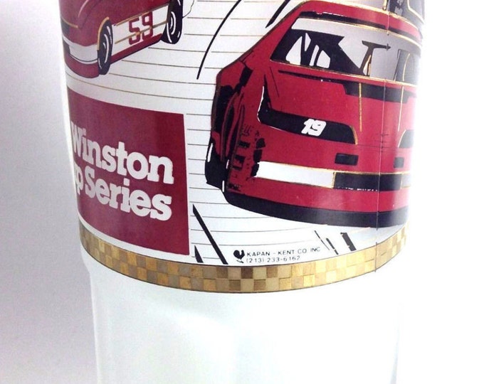 Vintage Winston Cup Series Frosted Glass Beer Mug, NASCAR Motor Sports Racing Mug, Gift For Him