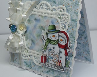 handmade, OOAK Christmas Card C005
