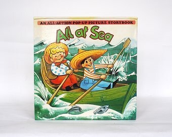 All At Sea - Vintage Children's Book - Vintage Pop-Up Book - Book About Boats - Popup Book - Book About Ships - Kubašta - Paper Engineering