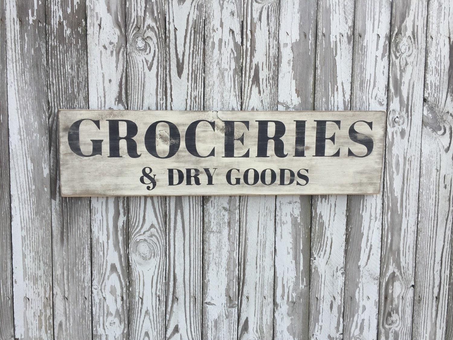 Groceries and Dry Goods Sign 70 Color Options Rustic Wood
