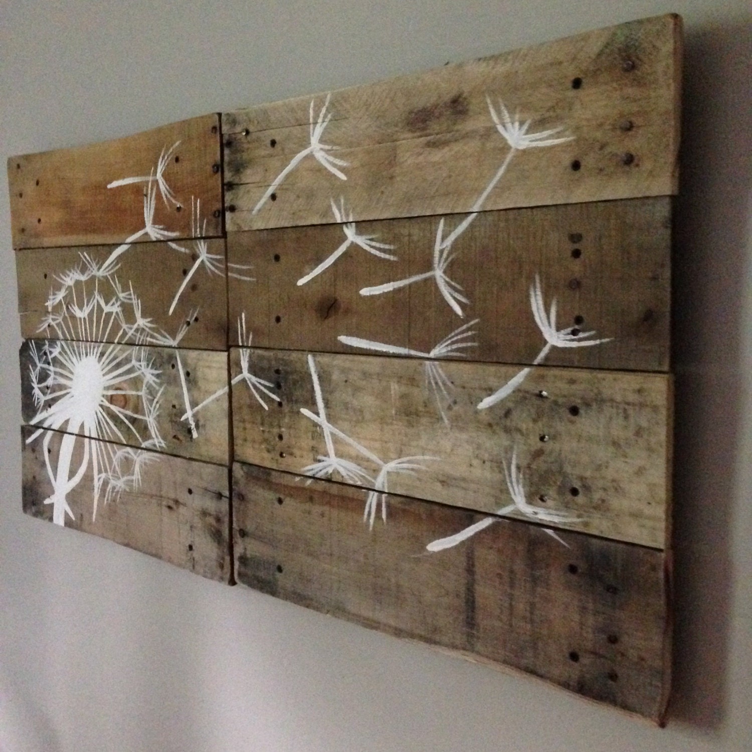Dandelion Wall Art In WhitePallet Art21x21 2 pieceBlowing
