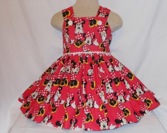 Exclusive Minnie Mouse Dress, Disney Minnie Mouse Dress, Custom Boutique, Minnie Birthday Dress, Unique Princess Minnie Handmade ,Vibrant