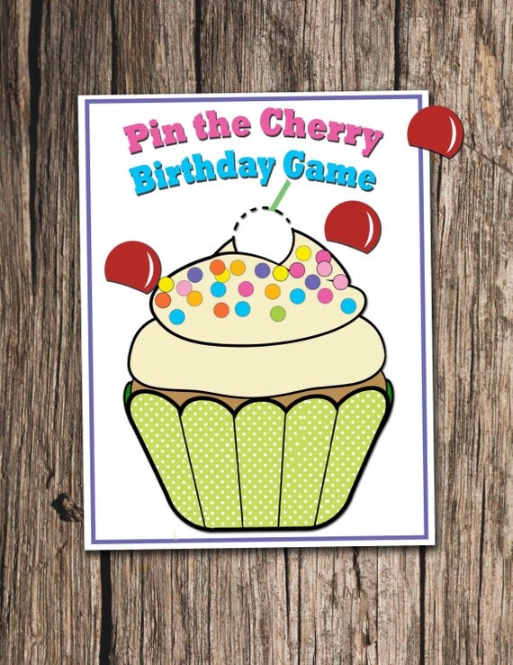 DIY Pin the cherry on the cupcake party game