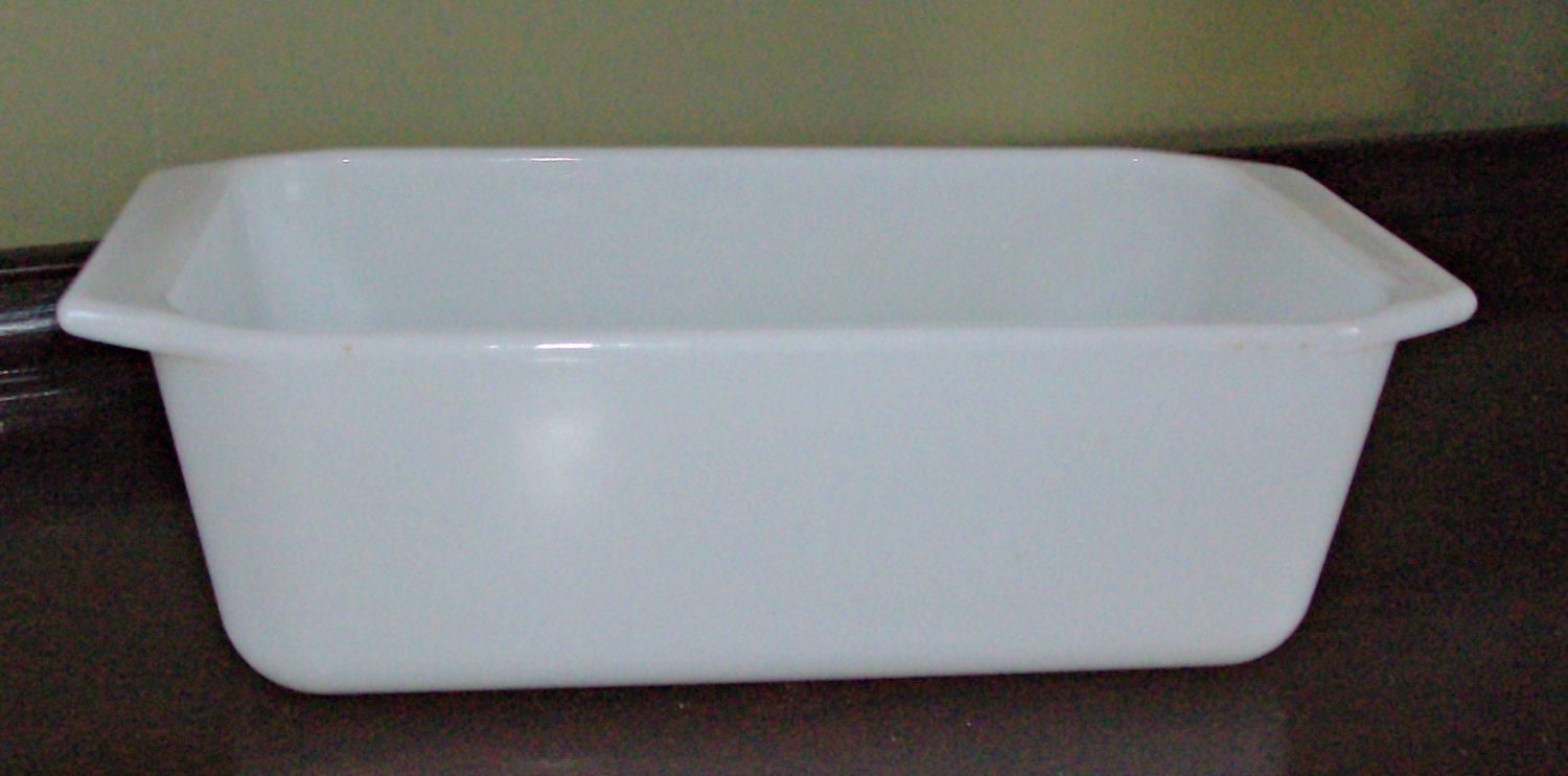 Vintage PYREX White/Opal Loaf Pan/Casserole/Meatloaf Baking