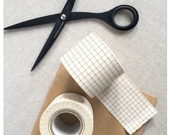 Nut Brown Grid Wide Washi Tape - Classiky
