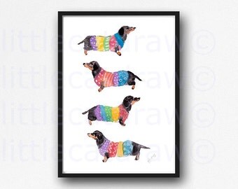 Dachshund Wall Art dachshund print sausage dog print wall art living room wall Dachshund Wall Art dachshund print sausage dog print wall art living room wall