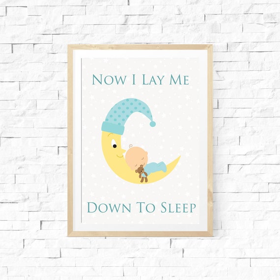 Nursery Print Now I Lay Me Down To Sleep by MyEvergreenPlace