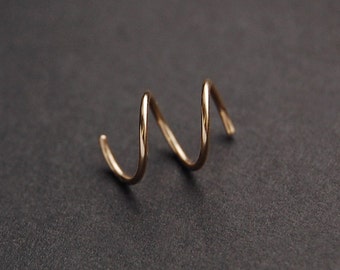 Spiral Earrings - gold earrings, gold filled earrings, minimal earrings, minimalist earrings, double earrings, sterling silver earrings