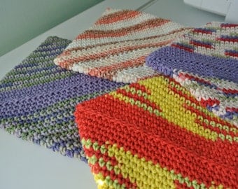 Diagonal Crochet Potholder Pattern - PDF DOWNLOAD ONLY; Double Thick Potholder Pattern