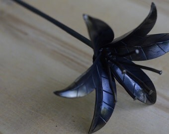 Metal Lily Art Sculpture *14" Metal Lily Blacksmith Made Sculpture * Anniversary Gift for Women * Garden and Home Decor