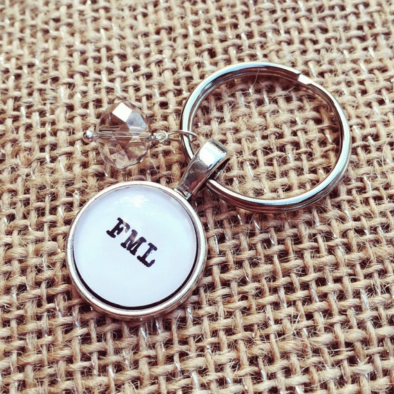 FREE SHIPPING - FML Necklace Keyring - fml acronym Keyring Keychain - Quote Necklace - Jewerly