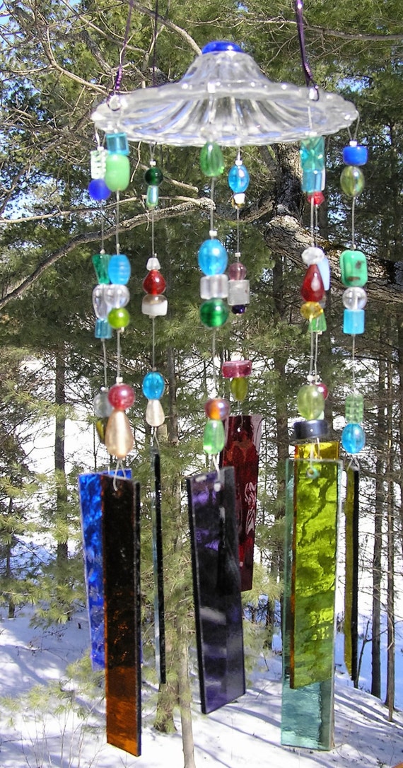 Wind Chimes Glass Wind Chimes Garden Art Patio Decor