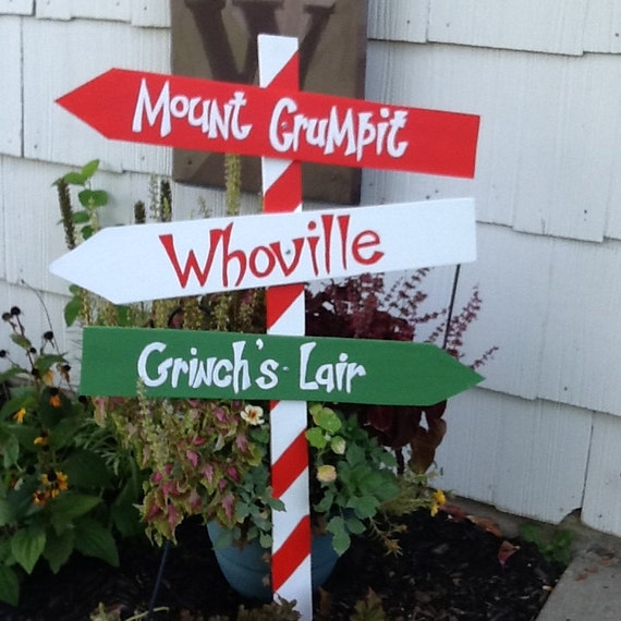 The Grinch Yard Art Sign-Mount Crumpit Whoville by sweetpeapaint