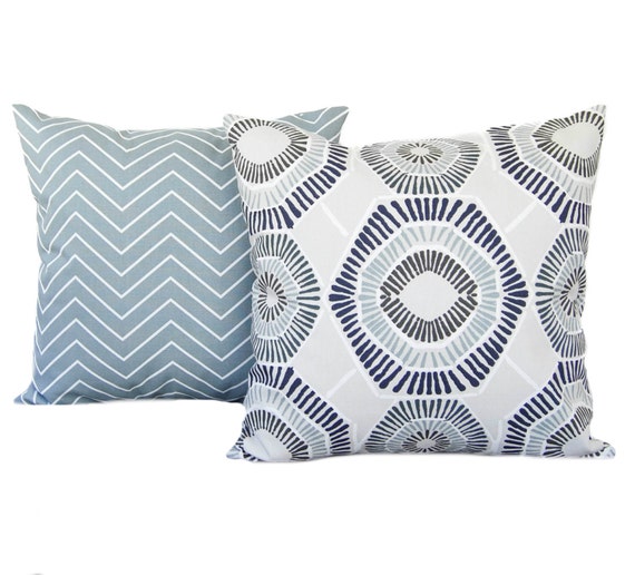 TWO Indigo Blue Pillow covers Throw Pillow by ThatDutchGirlPillows