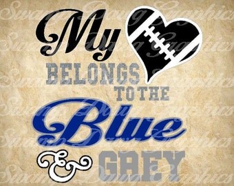 football svg, blue and grey svg, blue and grey, digital file, cut file, football cut file, silhouette, cricut, decal, vinyl, svg, football