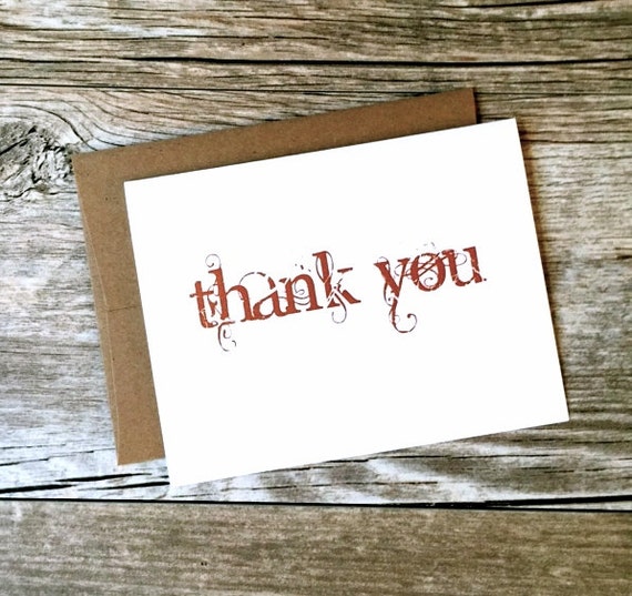 Thank You Blank 4x6 Note Cards : Custom by YoursTrulyDesignsCo