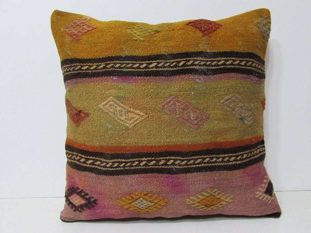 kilim pillow 24x24 large outdoor pillow by DECOLICKILIMPILLOWS