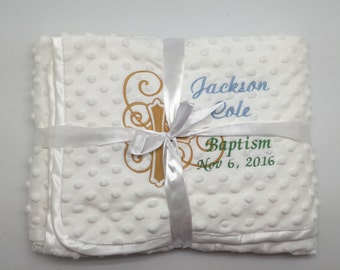Baptism gift girl or boy blanket, personalized christening gift, monogrammed blanket, Baptismal gift, Girl Baptism gift, Boy Baptism gift