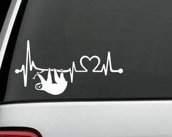 K1092 Sloth Heartbeat © Lifeline Decal Sticker