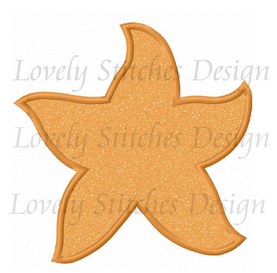 Starfish Applique Machine Embroidery Design NO0531