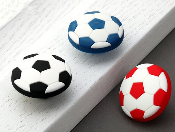 Fußball Schubladen Knauf Möbelknopf Knäufe Blau Rot Schwarz