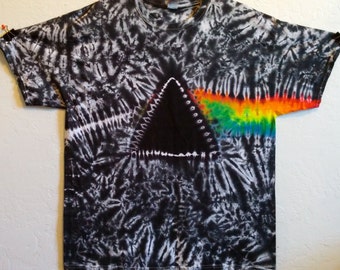 Tie Dye Shirt Dark Side of the Moon T-Shirt Tie Dye Tshirt Hippie Shirt Tie Dye T Shirt Tie Dye Clothing Rainbow Shirt Pink Floyd