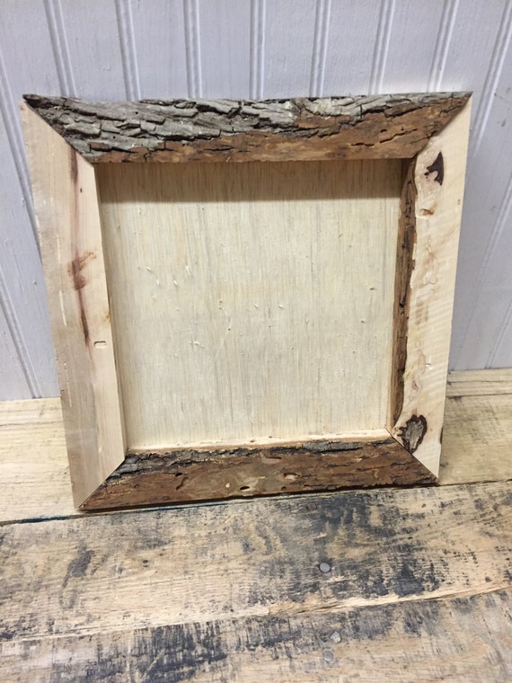 Maple wood picture frames with raw edges 11x11