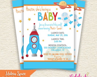Modern Outer Space BABY SHOWER Invitation - by Celebration Lane