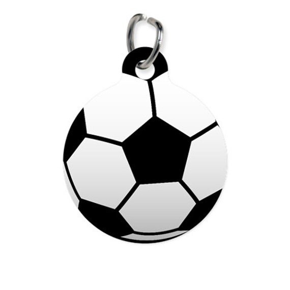 soccer ball print pet id name tag personalised custom dog cat