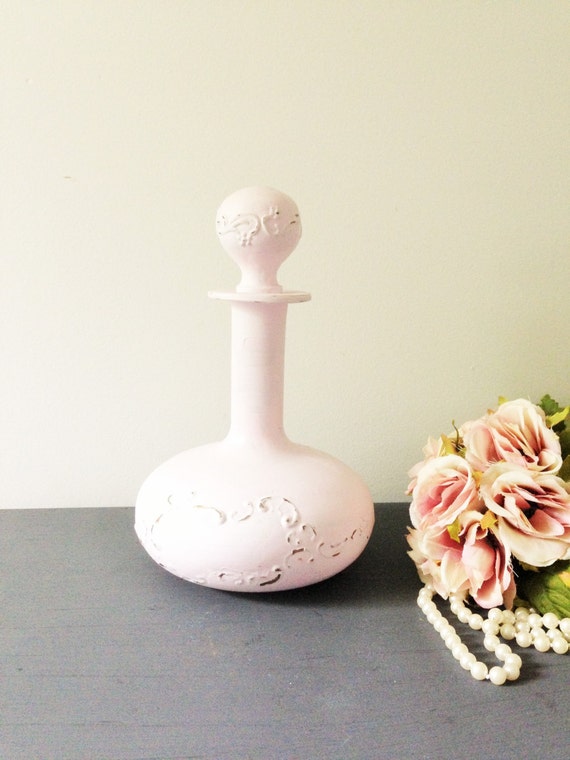 VICTORIAN GLASS DECANTER Elegant Pink by AnnmarieFamilyTree