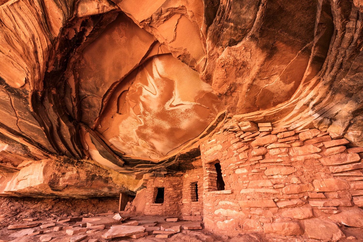 Fallen Roof Ruin Cedar Mesa Utah Anasazi Cliff Dwelling Fine