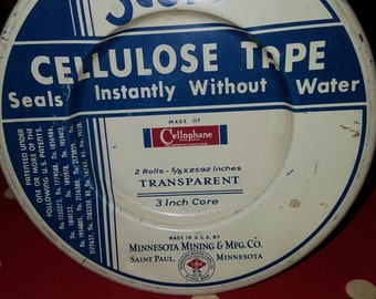 VINTAGE "Scotch" Cellulose Tape TIN, Vintage advertising Tin