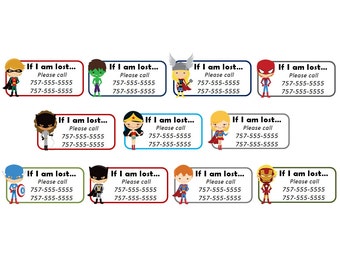 Set of 8+ Custom Temporary Tattoos - Emergency Contact Info / If Lost