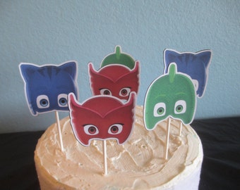 PJ Masks cupcake topper(12)pj masks cake topper,pj masks birthday,pj masks party,pj masks decoration,PJ Masks Theme