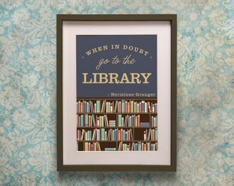 Harry Potter Library Quote Poster Print - Hermione Granger