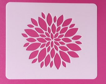 Reusable Flower Stencil, Mylar Flower Stencil, Zinnia Flower Stencil, Flower Template, Painting Stencil, Stenciling, Craft Stencil