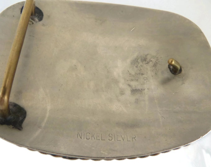 Men's Western Belt Buckle, Vintage Rodeo Belt Buckle, Barrel Racing Trophy Buckle