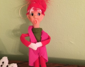 Vintage Christmas Pixie Elf Ornament Japan