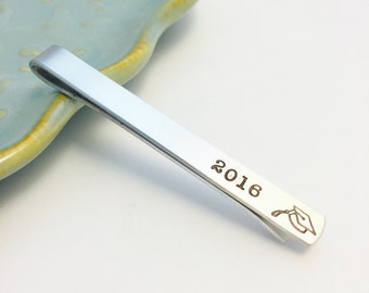Custom Graduation Tie Bar ~ Tie Clip ~ Personalized Tie Accessory for Him ~ Commencement Gift ~ The Tassel was worth the hassle
