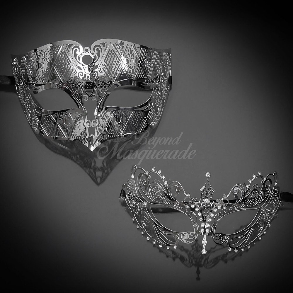 Couples Masquerade Mask New Silver Elegant Couples