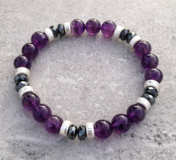 Endless Amethyst & Hematite Stretch Cord by EastEndCreations