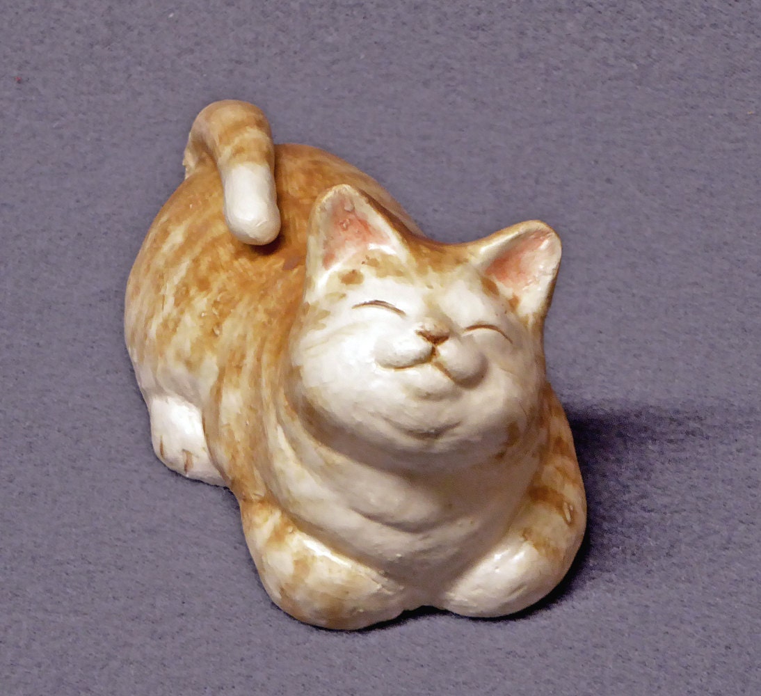 Handmade Ceramic  Cat  Figurine Cat  Sculpture Ceramic  Animal