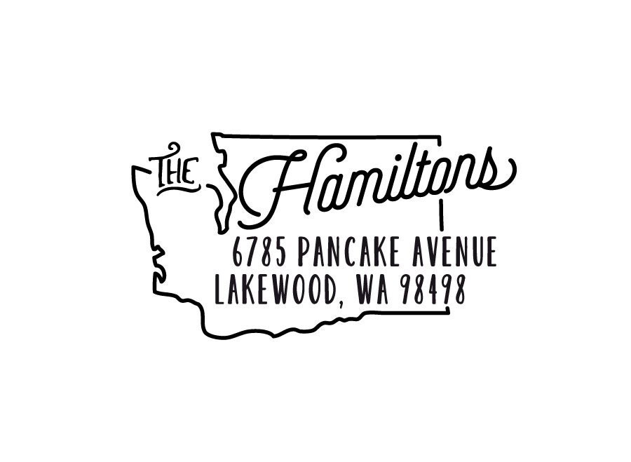 Custom Washington State Return Address Stamp by MySplendidSummer