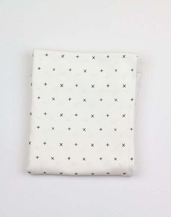 Swaddle blanket White and black plus signs/xs baby knit
