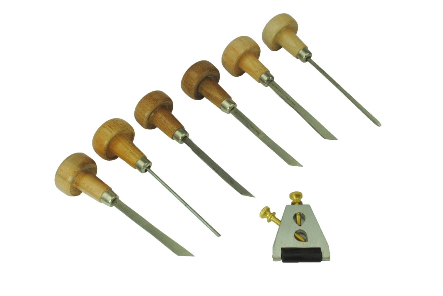 Proops 6 Piece Graver Graving Tool Set & Sharpener Honing