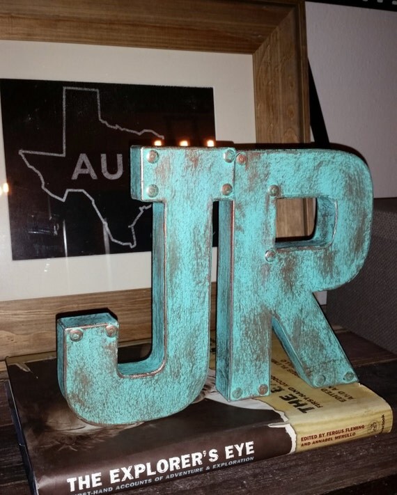 Industrial Patina Faux Metal Letters and Numbers 8 by KLDesignCo