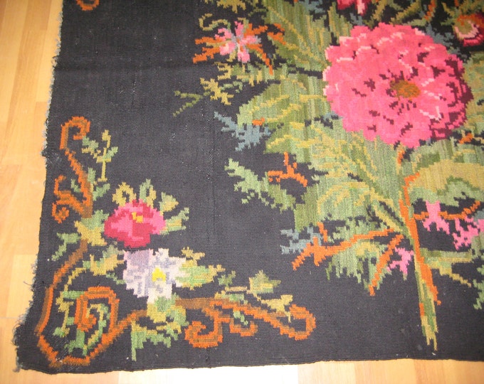 Bessarabian Kilim. Vintage Moldovan Kilim,Floor Rugs Handmade 95 years old, flat woven tribal, handmade. Carpets, Eco-Friendly. kel