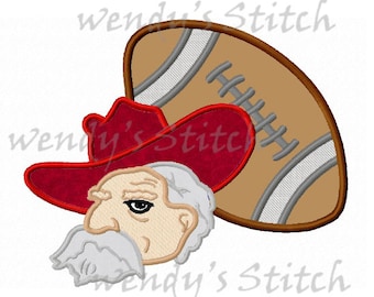 Ole miss colonel football applique machine embroidery design instant download
