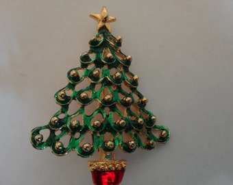 Vintage Christmas tree pin